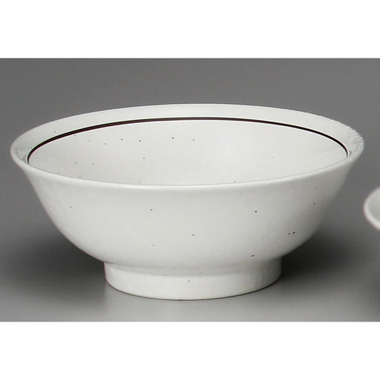 ☆ 中華食器 ☆ 粉引ライン反6.8高台丼 [ φ21.2 x 8.3cm ]