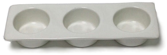 ☆ 酒器 ☆利キ酒三品トレー (白マット) [ 21 x 7 x 3cm 320g ]