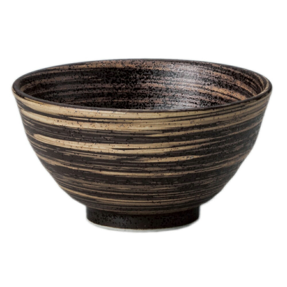 ☆ 飯碗 ☆至福黒手引飯碗 (大) [ 12 x 6.5cm 200g ]
