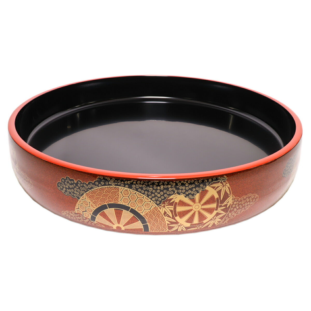 寿司 D.Xﾀｲｺ型すし桶金梨地御所車9寸 [27.3φ x 6.7cm] ABS樹脂 (7-457-1)