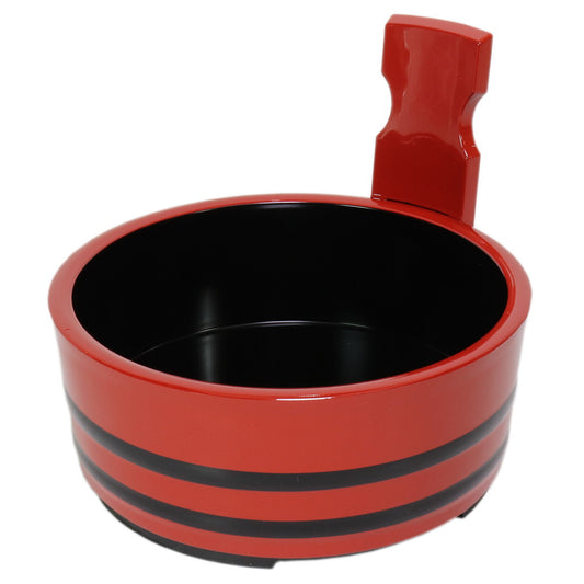 そば・うどん 6寸片手桶朱に帯黒 [17.5 x 16.7 x 14 cm] ABS樹脂 (7-521-21)