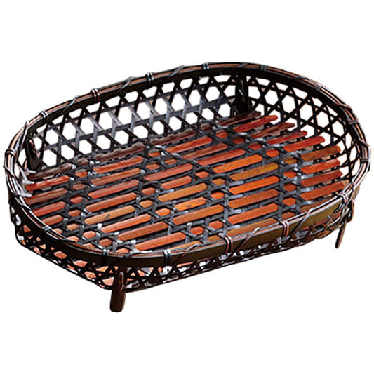 小判型オードブル盛篭 中 [ 約33.5 x 25 x H8.3cm ] 竹製品