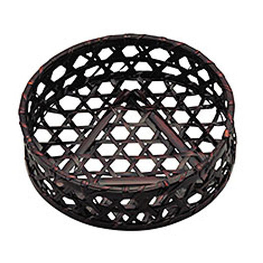 溜塗オードブル篭 8寸 [ 約Φ24 x H7cm ] 竹製品