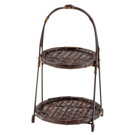ワンタッチあけぼの二段篭 小 [ 約Φ18(15) x H32cm ] 竹製品