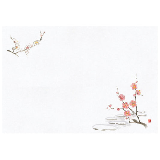お手元まっと 尺1 花景色 100枚入 梅(1月〜3月) [ 約21 x 30cm ] 懐石マット
