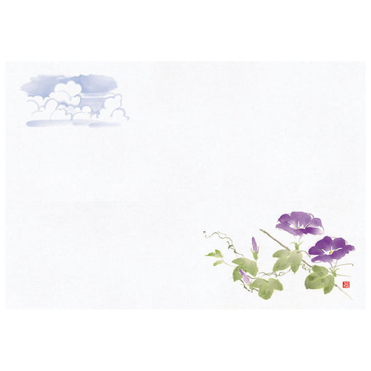 お手元まっと 尺1 花景色 100枚入 朝顔(7月〜8月) [ 約21 x 30cm ] 懐石マット