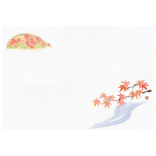 お手元まっと 尺1 花景色 100枚入 赤もみじ(10月〜11月) [ 約21 x 30cm ] 懐石マット