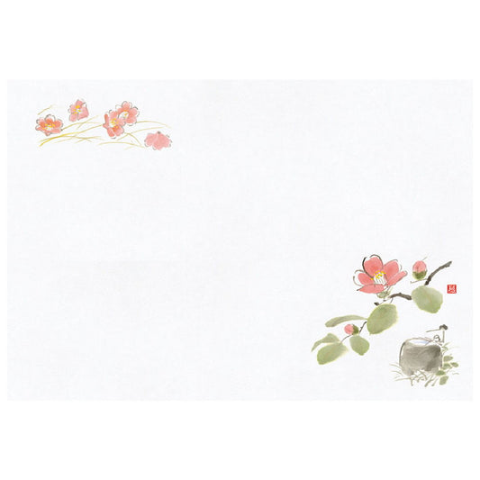 お手元まっと 尺1 花景色 100枚入 椿(11月〜2月) [ 約21 x 30cm ] 懐石マット